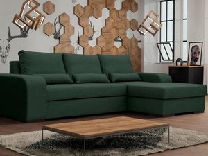 Miniaturka 8 - Narożnik z pojemnikiem na pościel butelkowa zieleń aranżacja LUCY