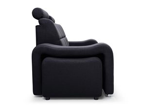 Miniaturka 11 - Nowoczesna Sofa do Salonu z Pufami czarna profil ELENA