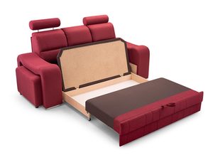 Miniaturka 38 - Sofa czerwona rozkładana pojemnik ELENA