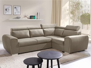 Miniaturka 3 - Narożnik Uniwersalny z Zagłówkami zapuccino aranżacja CASSIE