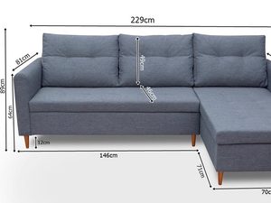 Miniaturka 6 - Narożnik z pufą wymiary MARGARET + PUFA