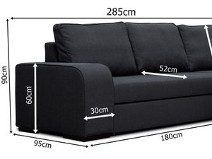 Miniaturka 7 - Klasyczny narożnik z poduszkami wymiary CINDY