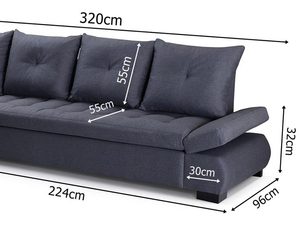 Miniaturka 4 - Wygodny narożnik z poduszkami wymiary NAOMI