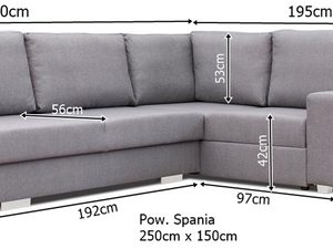 Miniaturka 6 - Wygodny Narożnik do Spania wymiary TAYLOR