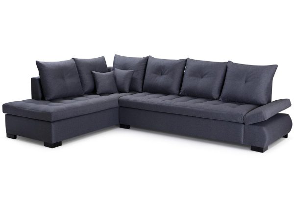 Wygodny narożnik z poduszkami białe tło NAOMI