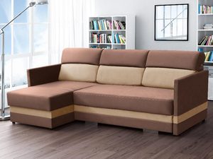 Miniaturka 7 - Narożnik z Funkcją Spania brąz-beż aranżacja VICTOR