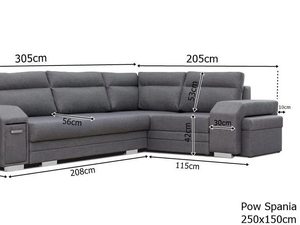 Miniaturka 7 - Narożnik z Pufą i Schowkiem wymiary FELICIA