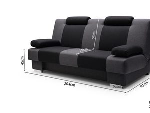 Miniaturka 4 - Nowoczesna Wersalka ANTONIO wymiary