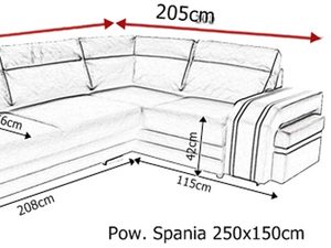Miniaturka 2 - Narożnik z Barkiem wymiary CLARA