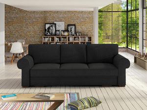 Miniaturka 7 - Sofa Angielska Rozkładana czarna aranżacja GIORE