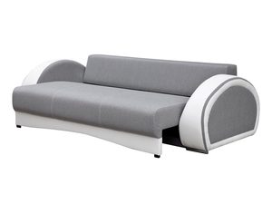 Miniaturka 1 - Sofa młodzieżowa rozkładana szaro-biała bez poduszek ARUBA