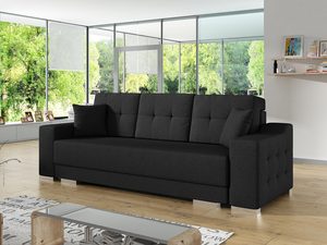 Miniaturka 22 - Sofa 2 Osobowa z Funkcją Spania czarny aranżacja GRANDE