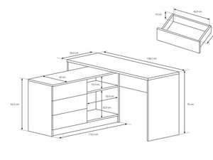 Miniaturka 3 - Funkcjonalne biurko wymiary CALVIN