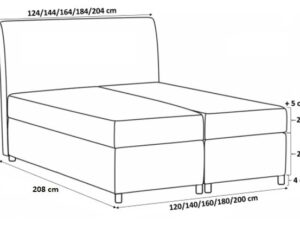 Miniaturka 2 - Nowoczesne Łóżko Kontynentalne wymiary MADRID