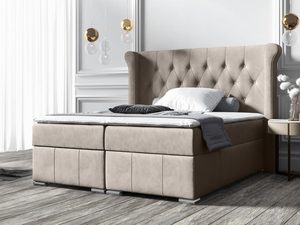 Miniaturka 2 - Granatowe Łóżko W Sypialni Massimo aranżaja brąz