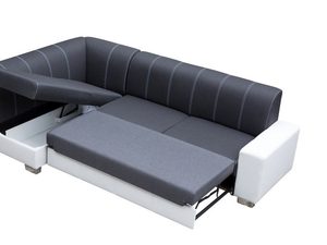 Miniaturka 2 - Narożnik z Dużą Pufą rozłożony CHARLIE + PUFA