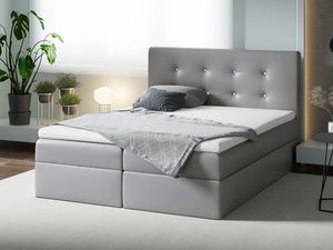 Miniaturka 6 - Szare łóżko kontynentalne z pikowanym zagłówkiem w aranżacji