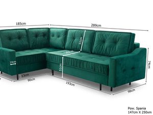 Miniaturka 8 - Narożnik zielony wymiary ALEX NEW 2021