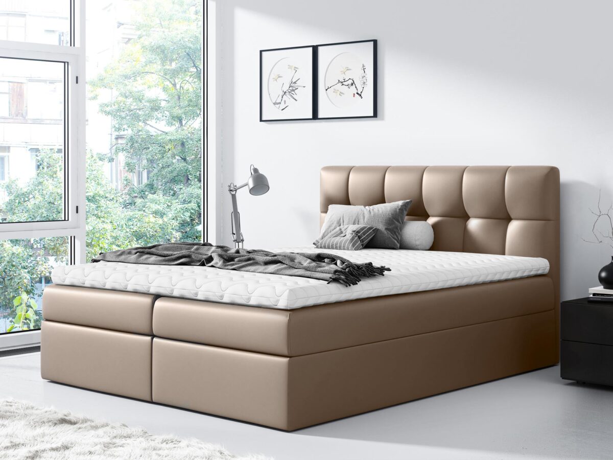 Łóżko kontynentalne cappucino aranżacja PEARL Łóżko kontynentalne cappucino aranżacja PEARL