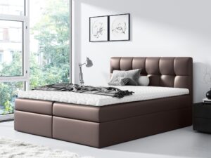 Miniaturka 7 - Łóżko kontynentalne brązowe aranżacja PEARL