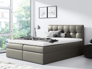 Miniaturka 8 - Łóżko kontynentalne grafit aranżacja PEARL