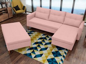 Miniaturka 6 - Narożnik z pufą w zestawie róż aranżacja MARGARET