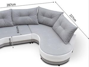 Miniaturka 4 - Półokrągły narożnik wymiary MELANIE