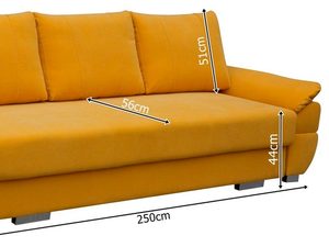 Miniaturka 13 - Sofa w Stylu Angielskim żółta wymiary VINCENT