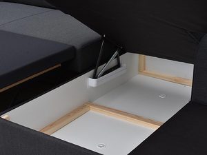 Miniaturka 3 - Klasyczny narożnik z poduszkami pojemnik otwarty CINDY