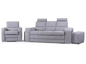 Miniaturka 4 - Wygodny Fotel + kanapa z pufą białe tło ELENA