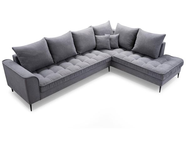 Narożnik w Stylu Skandynawskim szary widok z góry VICTORIA