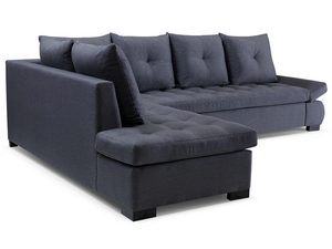 Miniaturka 2 - Wygodny narożnik z poduszkami szary białe tło NAOMI