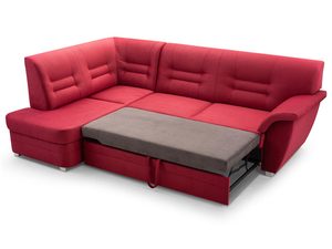 Miniaturka 4 - Czerwony Narożnik z Pojemnikiem rozłożony IRENE