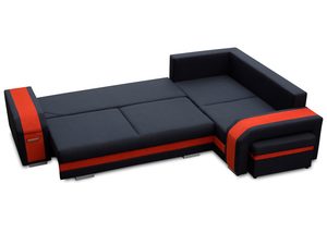 Miniaturka 3 - Narożnik ze Schowkiem i Pufą rozłożony AVA