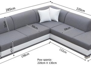 Miniaturka 5 - Szeroki Klasyczny Narożnik wymiary SARAH