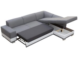 Miniaturka 2 - Szeroki Klasyczny Narożnik popiel-biały otwarty pojemnik SARAH