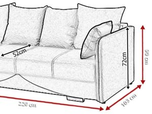 Miniaturka 4 - Sofa Dwuosobowa Rozkładana IGA wymiary