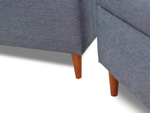 Miniaturka 5 - Narożnik z pufą drewniane nóżki zbliżenie MARGARET + PUFA