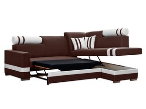 Miniaturka 2 - Narożnik do Salonu brązowo-biały funkcje STEVEN
