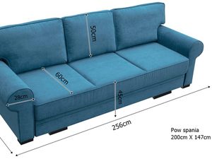 Miniaturka 5 - Sofa Angielska Rozkładana wymiary GIORE
