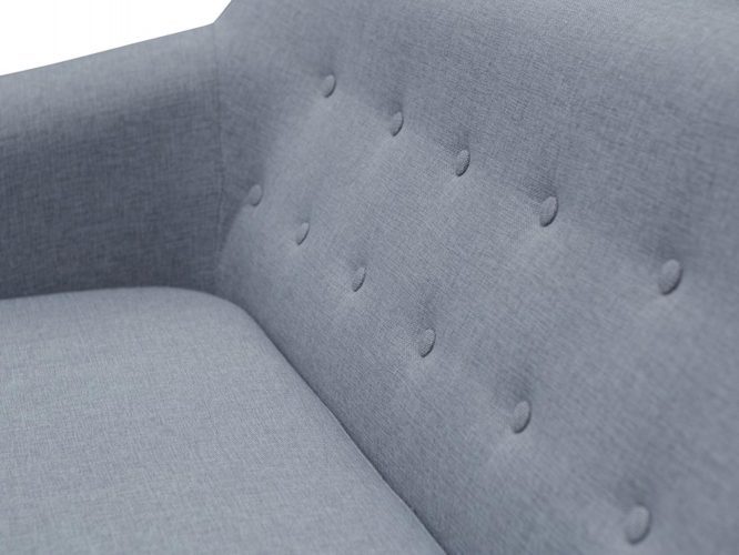 Skandynawska Sofa na Nóżkach jasny szary detale ATRIUM