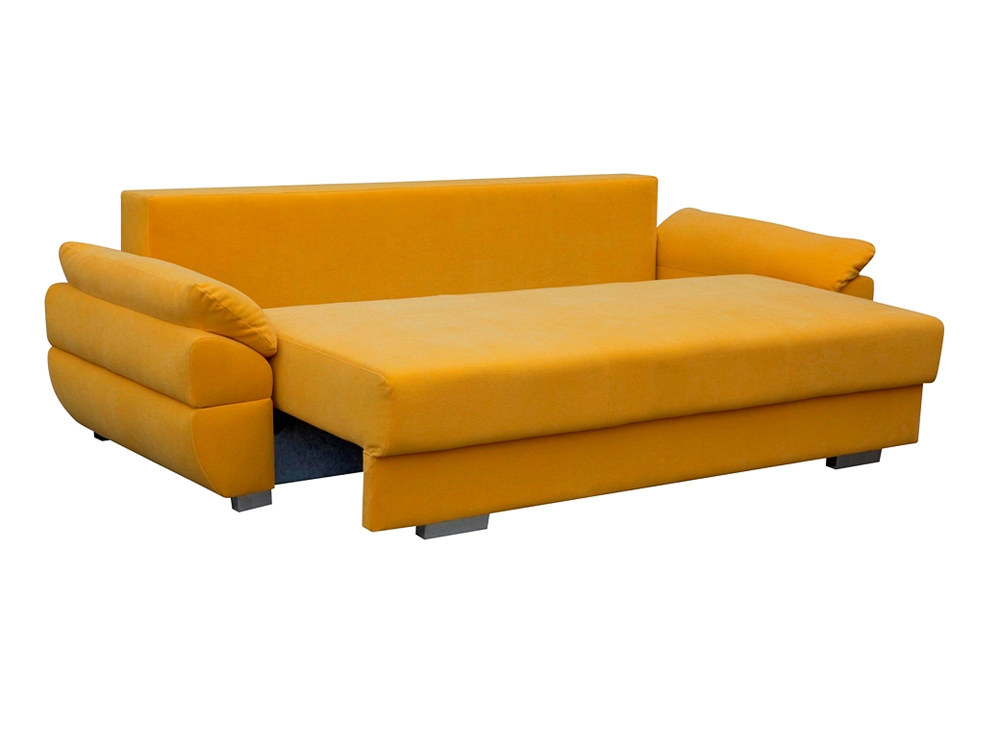 Sofa w stylu Angielskim żółta rozłożona pojemnik VINCENT