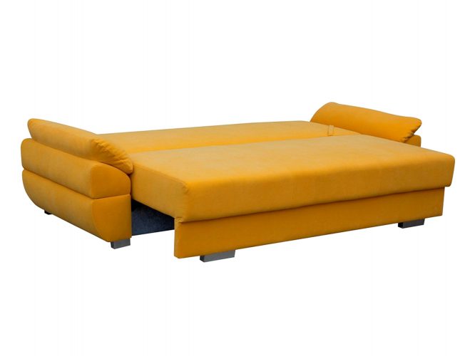 Sofa w stylu Angielskim żółta rozłożona VINCENT