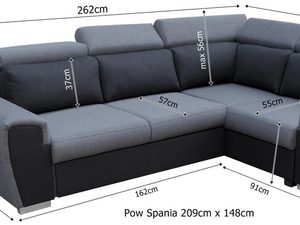 Miniaturka 2 - Narożnik Uniwersalny z Zagłówkami wymiary CASSIE