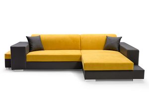 Miniaturka 2 - Nowoczesny Narożnik z Pufą JUSTINE