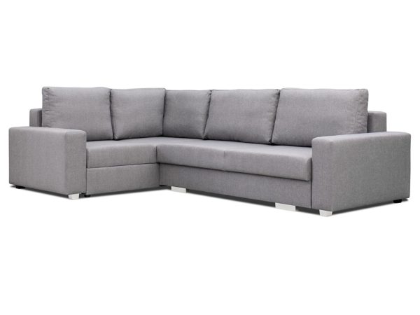 Wygodny Narożnik do Spania popiel białe tło TAYLOR