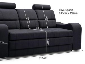 Miniaturka 7 - Nowoczesna Sofa do Salonu z Pufami wymiary ELENA