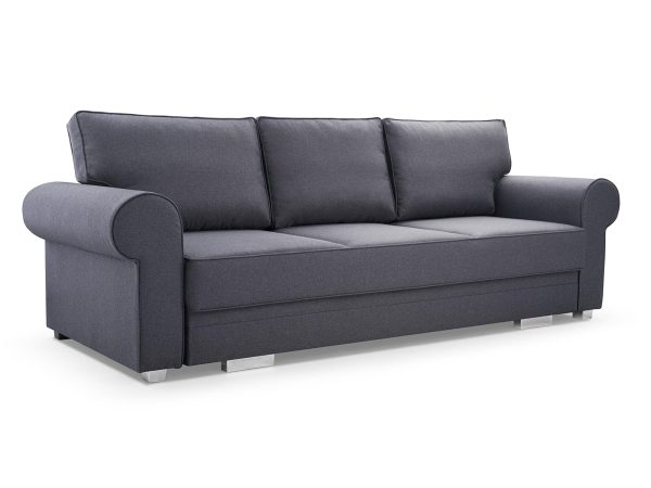 Sofa Angielska Rozkładana szara białe tło GIORE