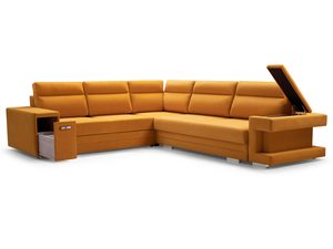 Miniaturka 3 - Narożnik z Funkcją Spania Codziennego żółty ZENO