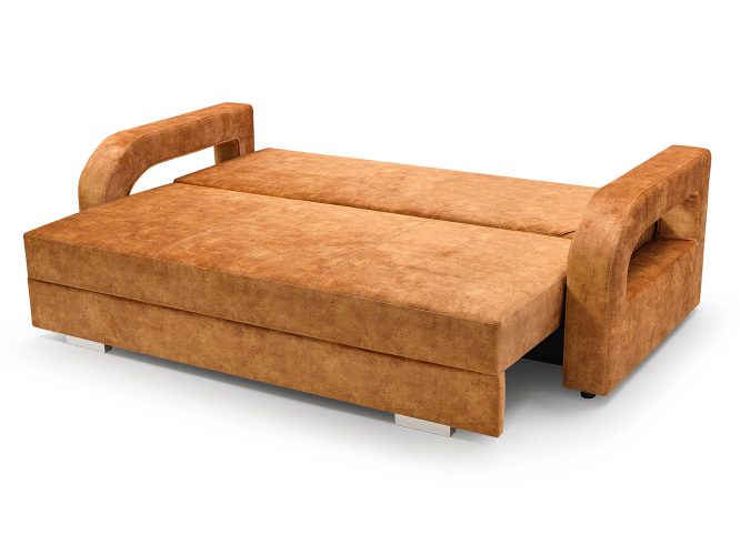 Sofa rozkładana z pojemnikiem rozłożona LUCIANO